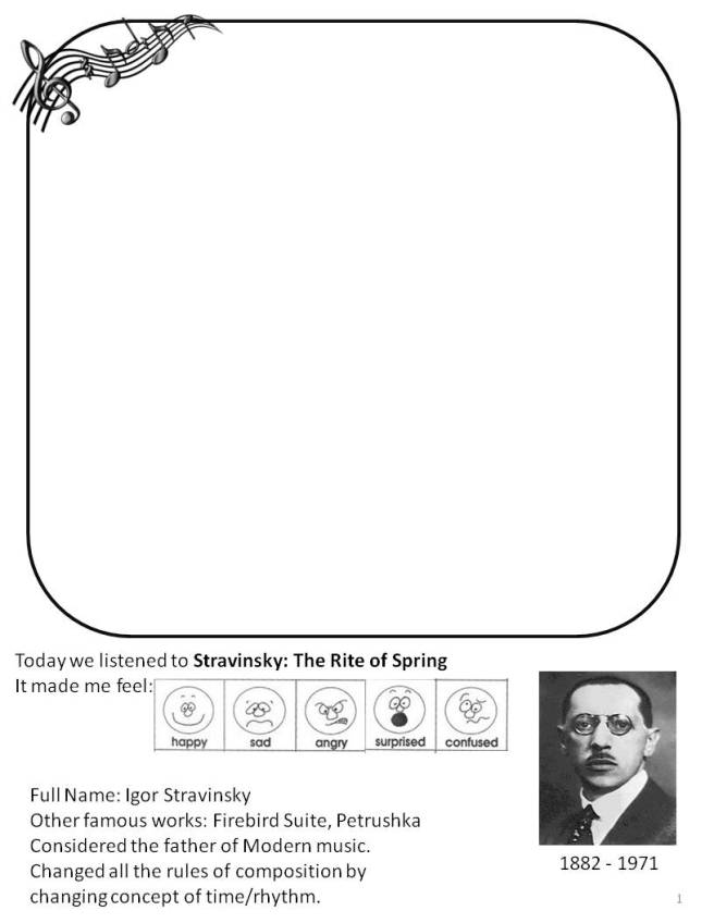 Stravinsky: Rite of Spring Drawing Page
