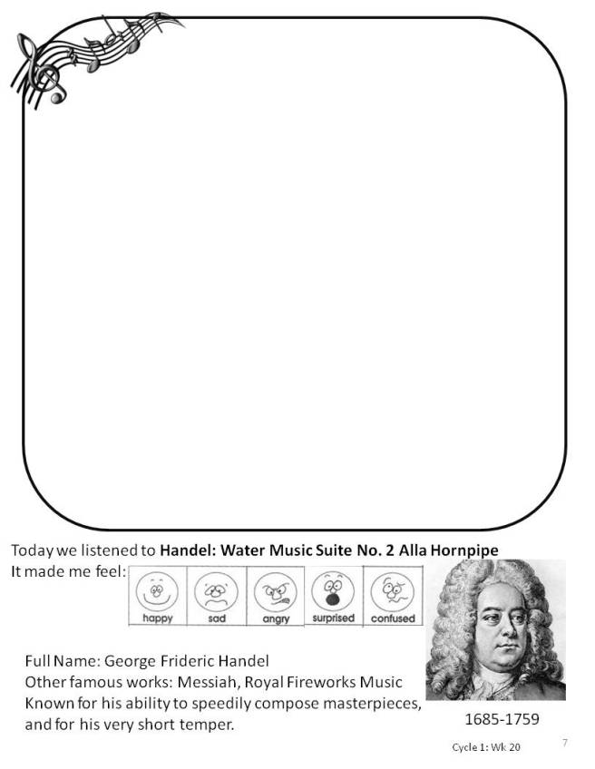 Handel Water Music Coloring Page